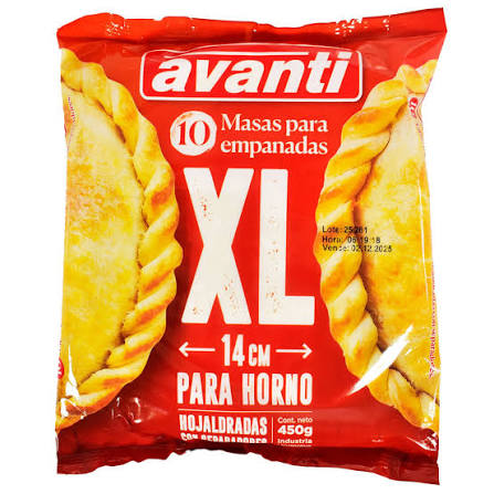 TAPAS EMPANADA AVANTI 14CM X 10UNID.