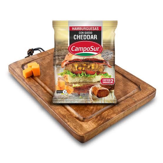 HAMBURGUESAS CON CHEDDAR CAMPO SUR X 84