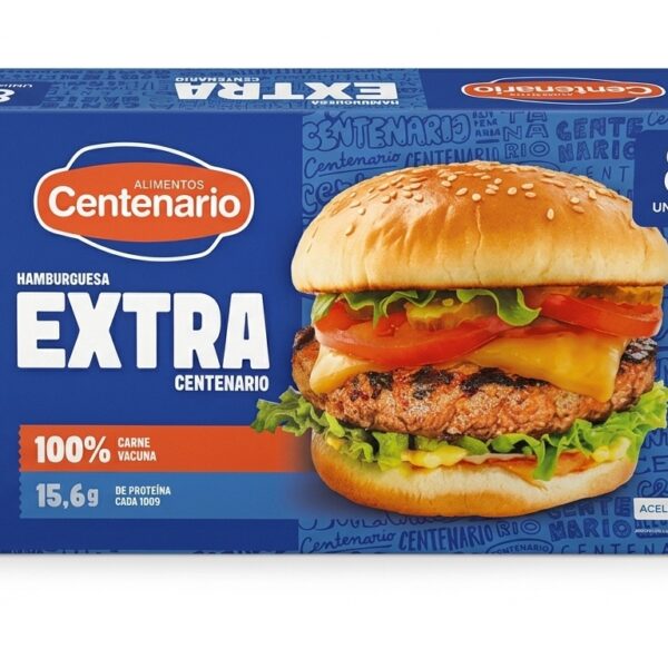HAMBURGUESAS EXTRA CENTENARIO CAJA X 8 UNID.